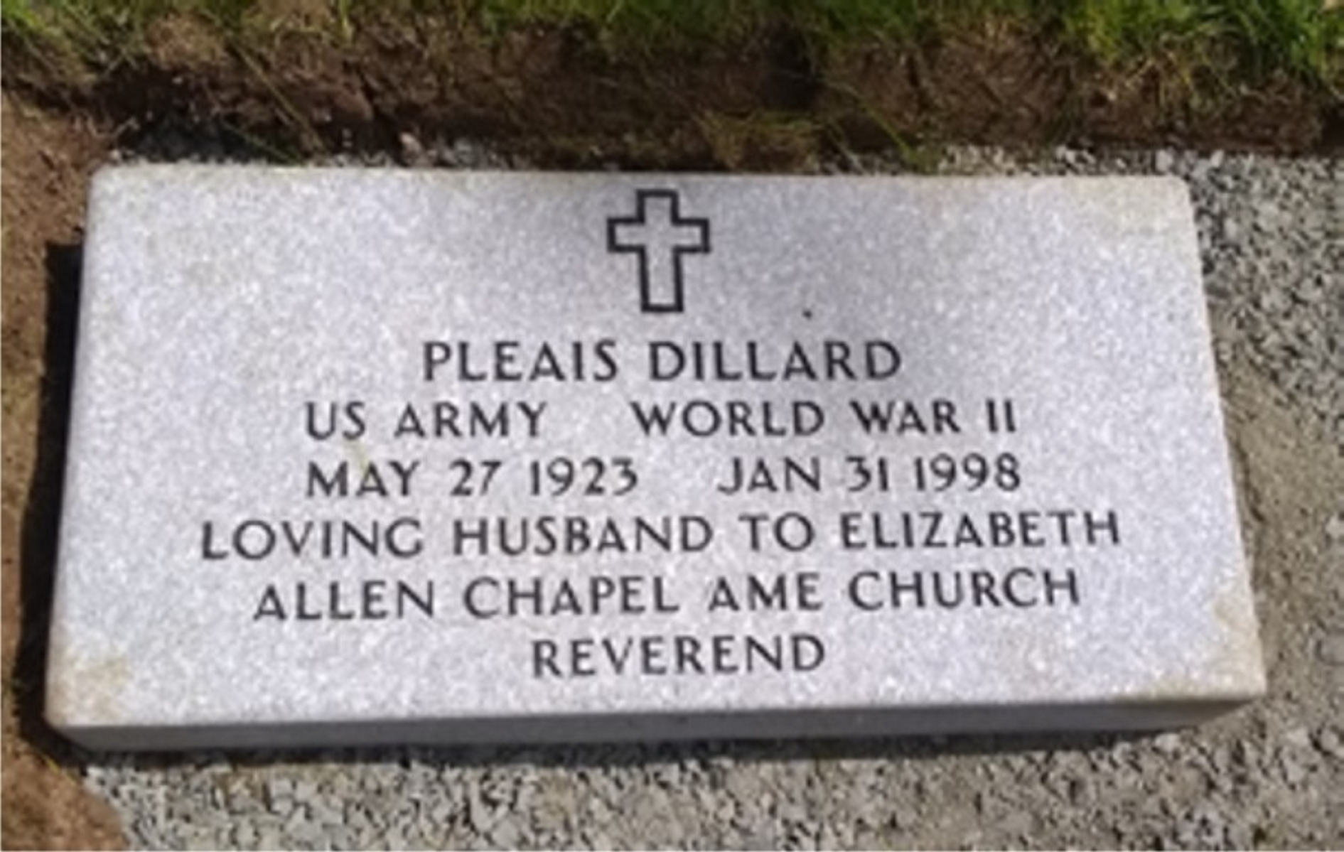 grave marker for vet dillard