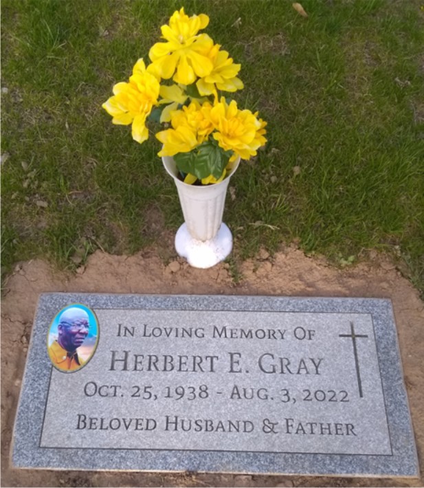 gray granite flat grave headstone GRAY