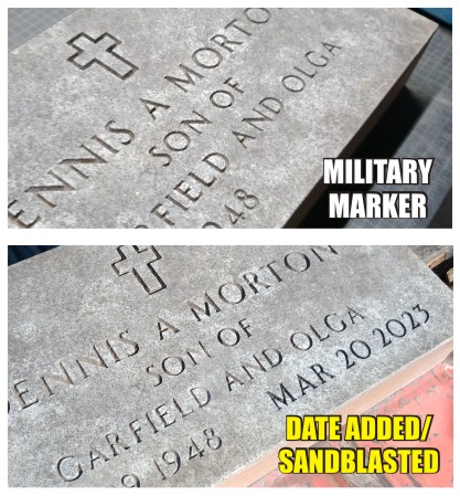 add sandblasted date to marker